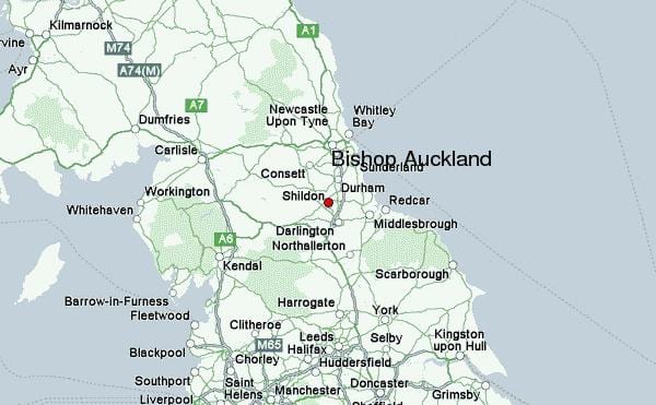 지도 Bishop Auckland