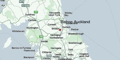 지도 Bishop Auckland